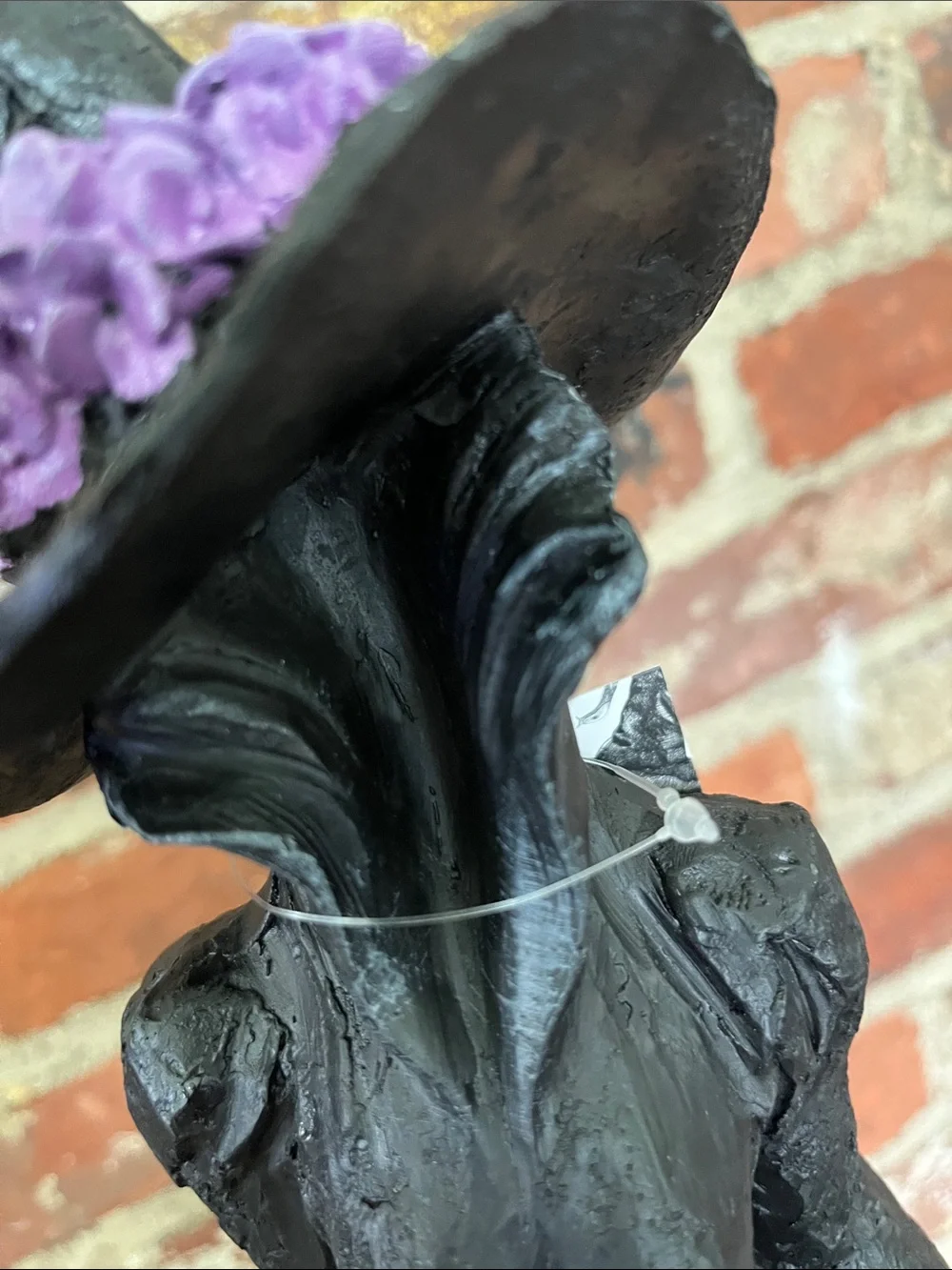 Tahari Black Witch Figurine with Purple Hat Accent